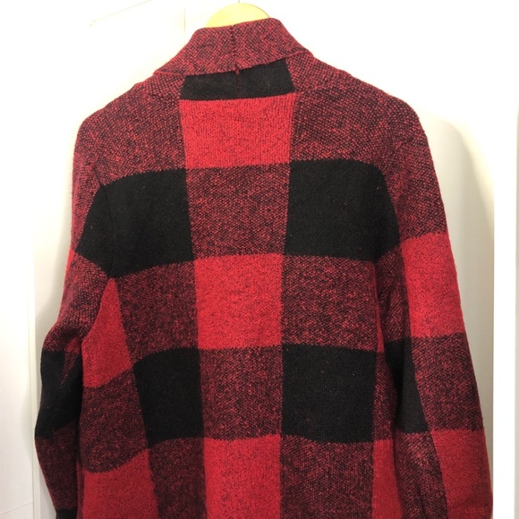 Great condition Alfred Sung Red Gingham pattern long cardigan - Size XL - Picture 4 of 7